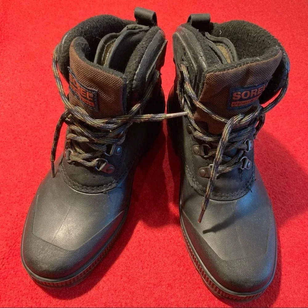 SOREL Sz  9 Kaufman Rubber Removable Felt Liner Lace-Up Boots